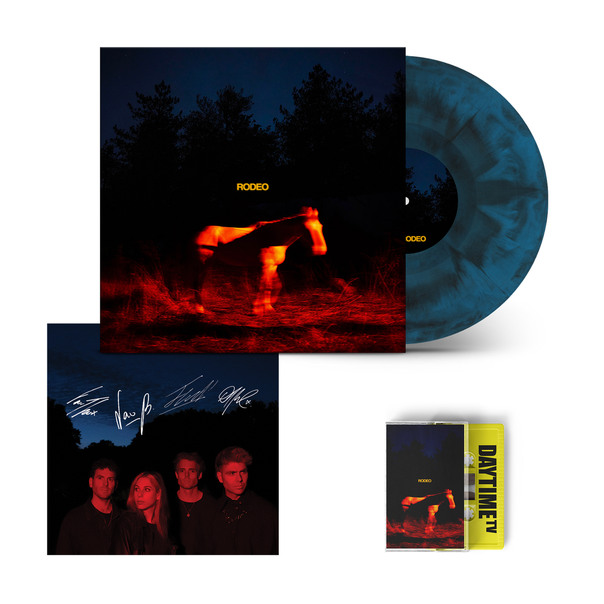 RODEO | Deluxe Blue Marble Vinyl + Cassette + Signed Art Card Bundle